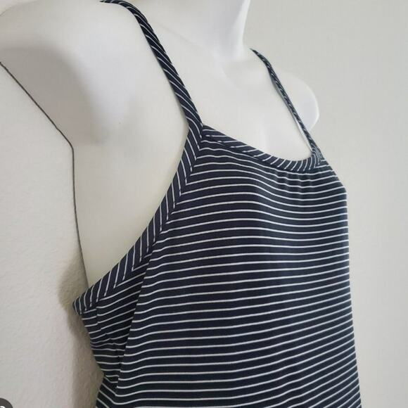 Gap Black White Stripe Tank Bodycon Max Dress Size L - Picture 2 of 9